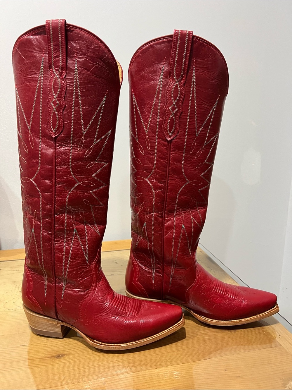 Tecovas The Loretta Leather Western Boots Ruby red goat US 7.5